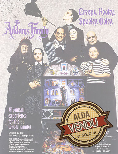 Flipper The Addams Family chez Alda.fr