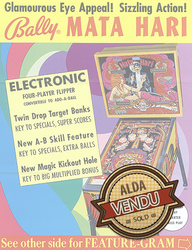 Flipper de collection Mata Hari de Bally Midway chez Alda-jeux.fr