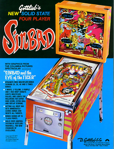 Flipper de collection Sinbad chez Alda.fr